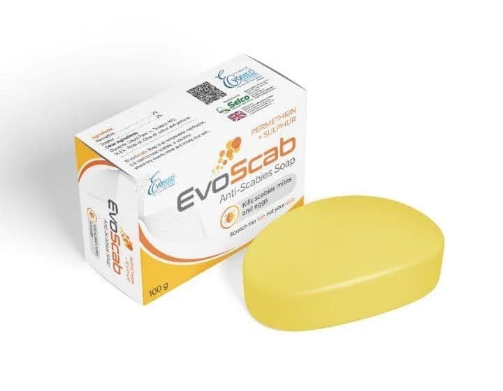 EvoScab Soap 100 g — front of pack